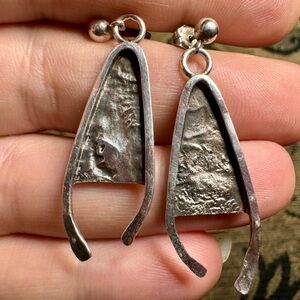Sterling Silver Reticulated handcrafted earrings.
